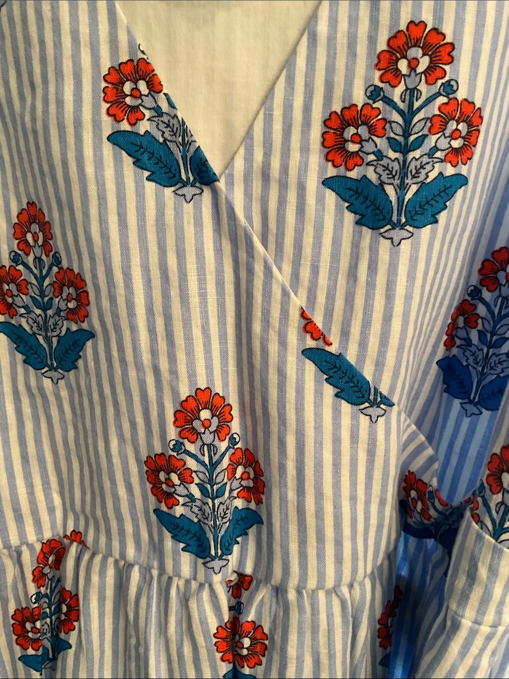 Boden Floral Cotton MIDI Dress US 14R - Picture 4 of 9